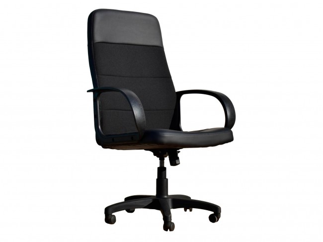 Офисное кресло Office Lab standart-1581 Эко кожа черный / ткань черная