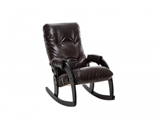 Кресло-качалка Модель 67 Венге текстура, к/з Varana DK-BROWN