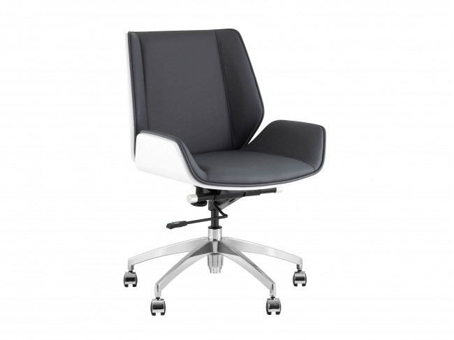 Кресло офисное TopChairs Crown SN, серо-голубой, белый